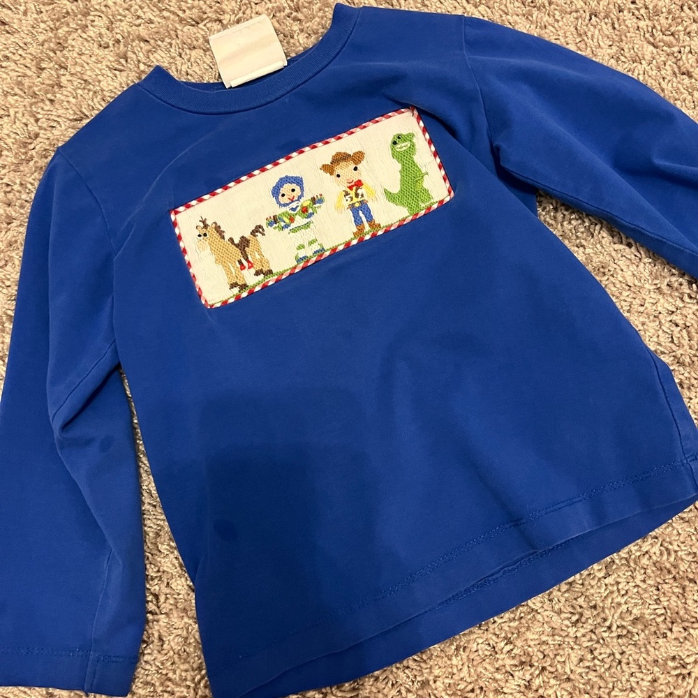 Blue Kids Long Sleeve Shirt with Toy Design